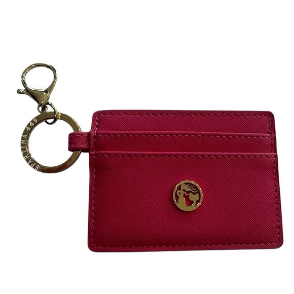 SPARTINA 449 Magenta Key Chain Card Holder with Gold Accents - Picture 6 of 6